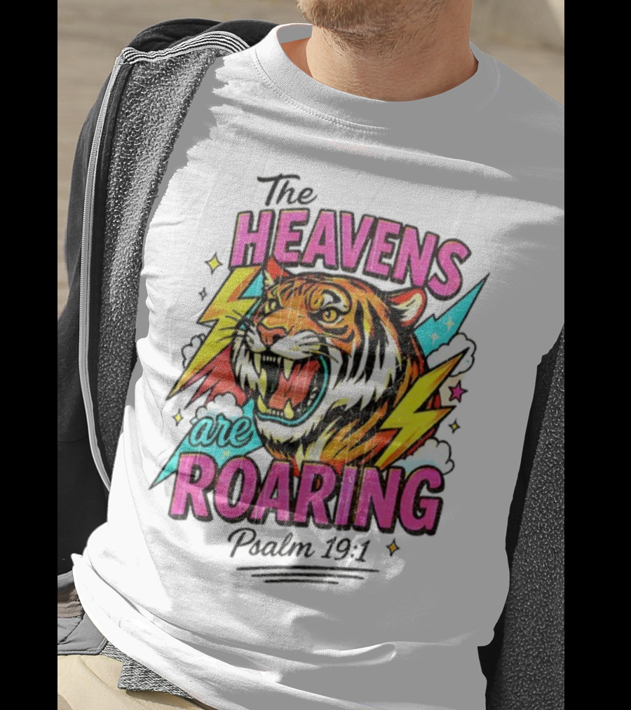 Tigers The Heavens Are Roaring Psalm 19:1 90s Style T-Shirt