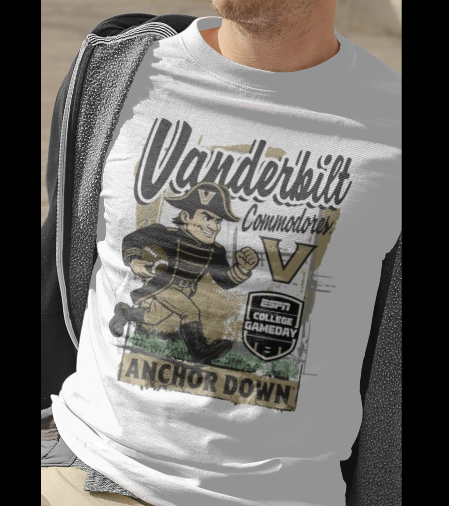 Vanderbilt Commodores Anchor Down ESPN College Gameday 2025 Mascot T-Shirt