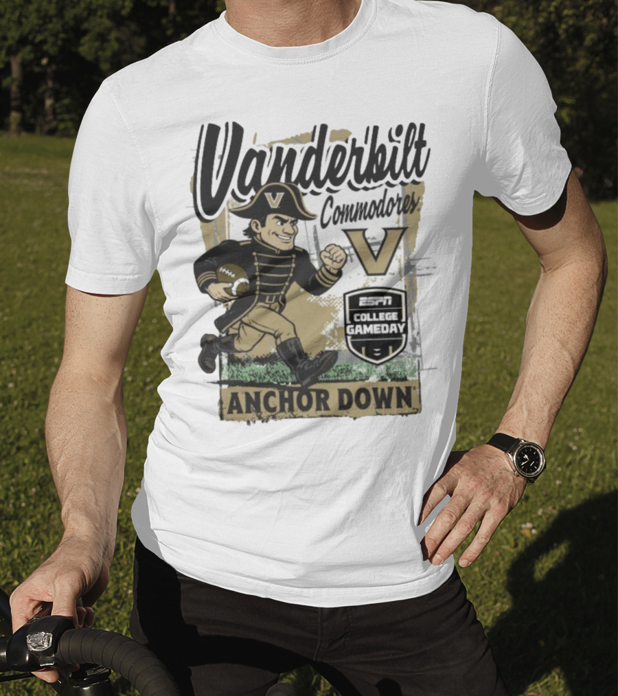 Vanderbilt Commodores Anchor Down ESPN College Gameday 2025 Mascot T-Shirt