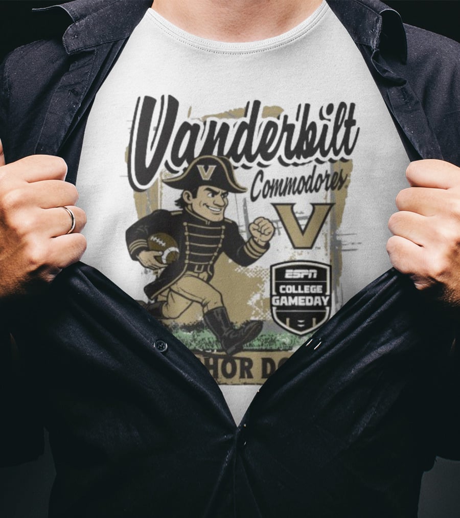 Vanderbilt Commodores Anchor Down ESPN College Gameday 2025 Mascot T-Shirt
