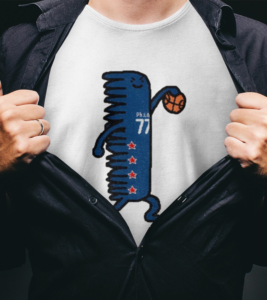 V.J. Edgecombe Phila 77 Philadelphia 76ers Basketball Character T-Shirt