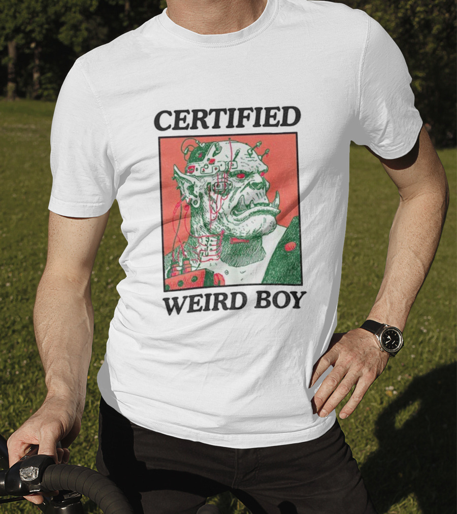 Certified Weirdboy Goblins Greenskins Orc Cyberpunk Art T-Shirt