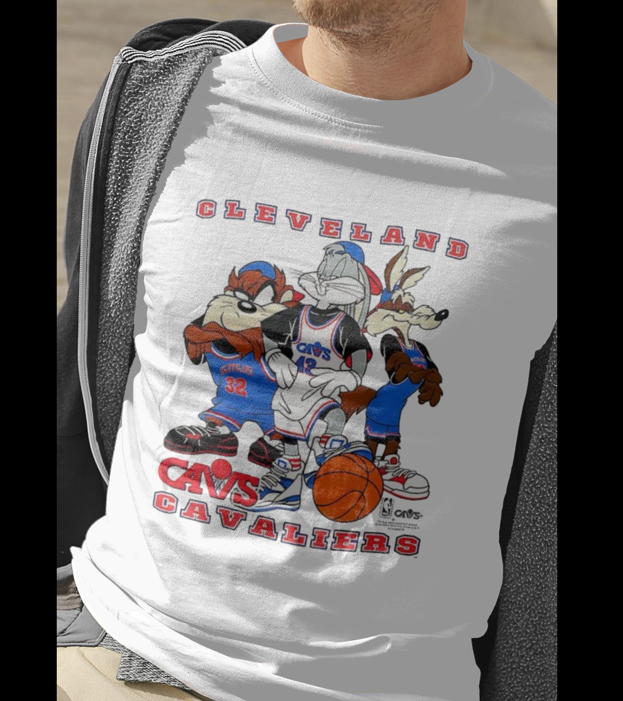 Cleveland Cavaliers NBA Cavs Looney Tunes Characters Bugs Bunny Taz Wile E. Coyote T-Shirt
