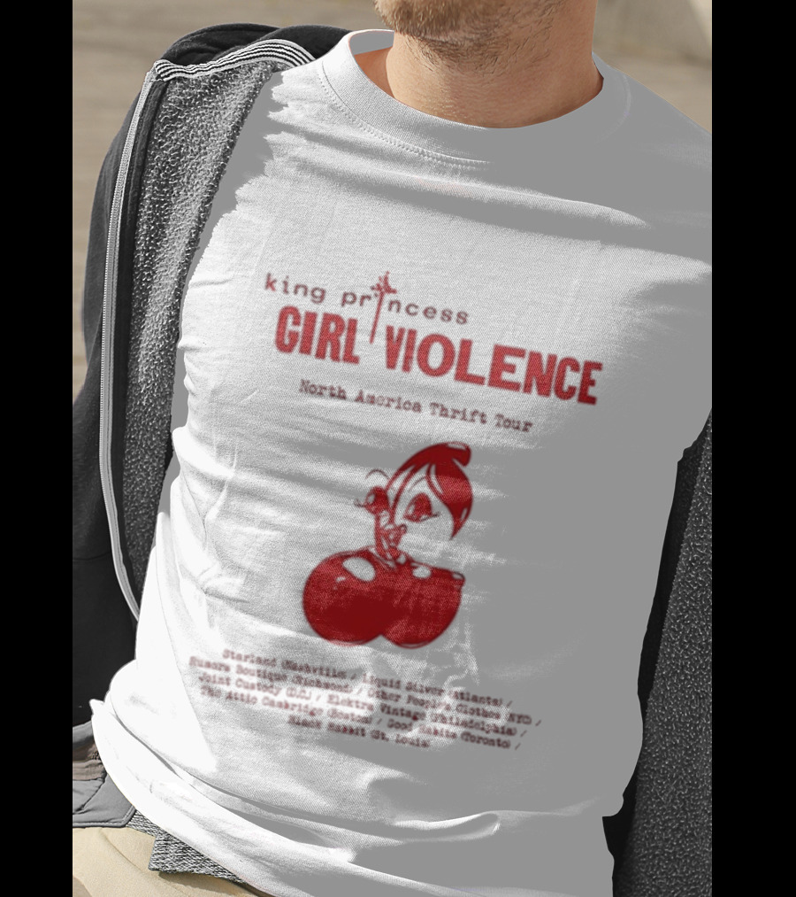 King Princess Girl Violence North America Thrift Tour Cherry Dates 2025 T-Shirt