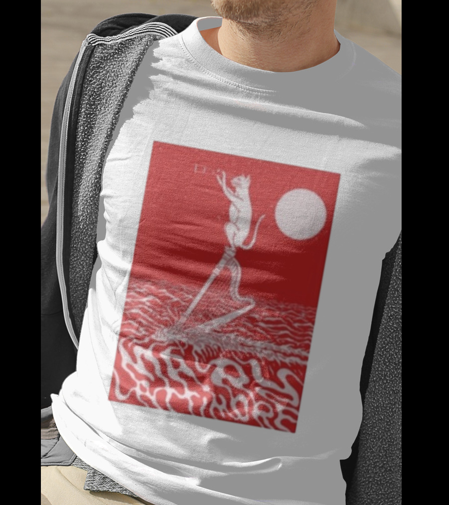 Mary Lattimore Harp Cat Under Full Moon T-Shirt