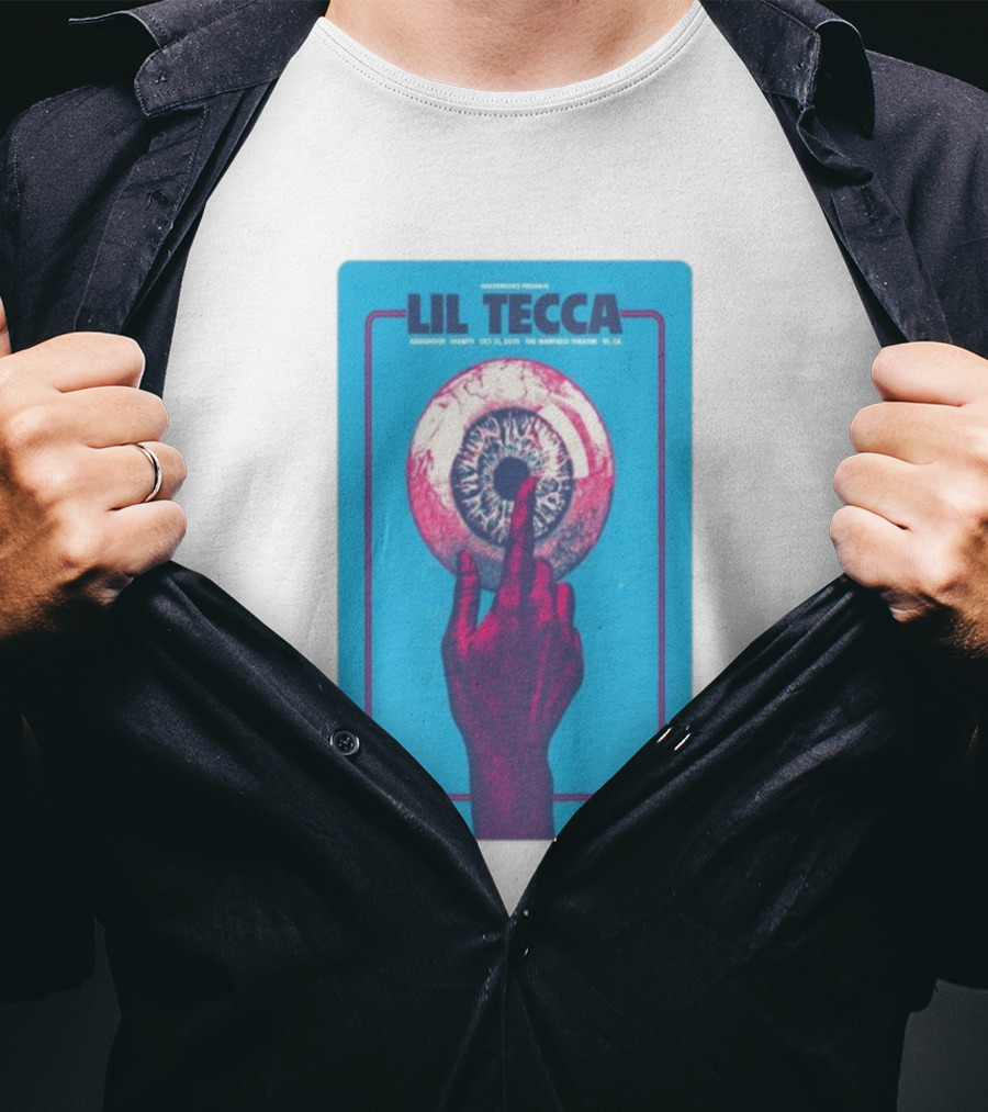 Lil Tecca Live At The Warfield Theatre San Francisco Oct 21 2025 Hand Eye Iconography T-Shirt