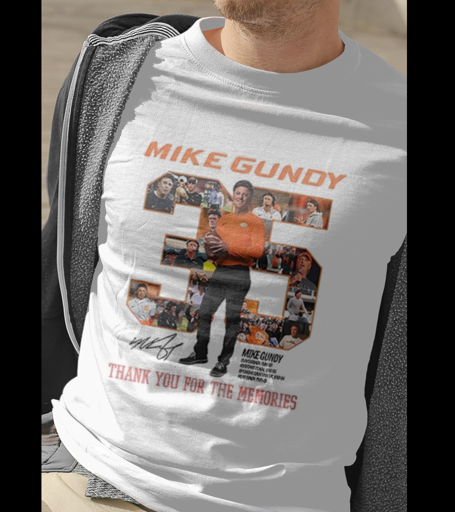 Mike Gundy 35 Years OSU Cowboy Football Thank You For The Memories T-Shirt