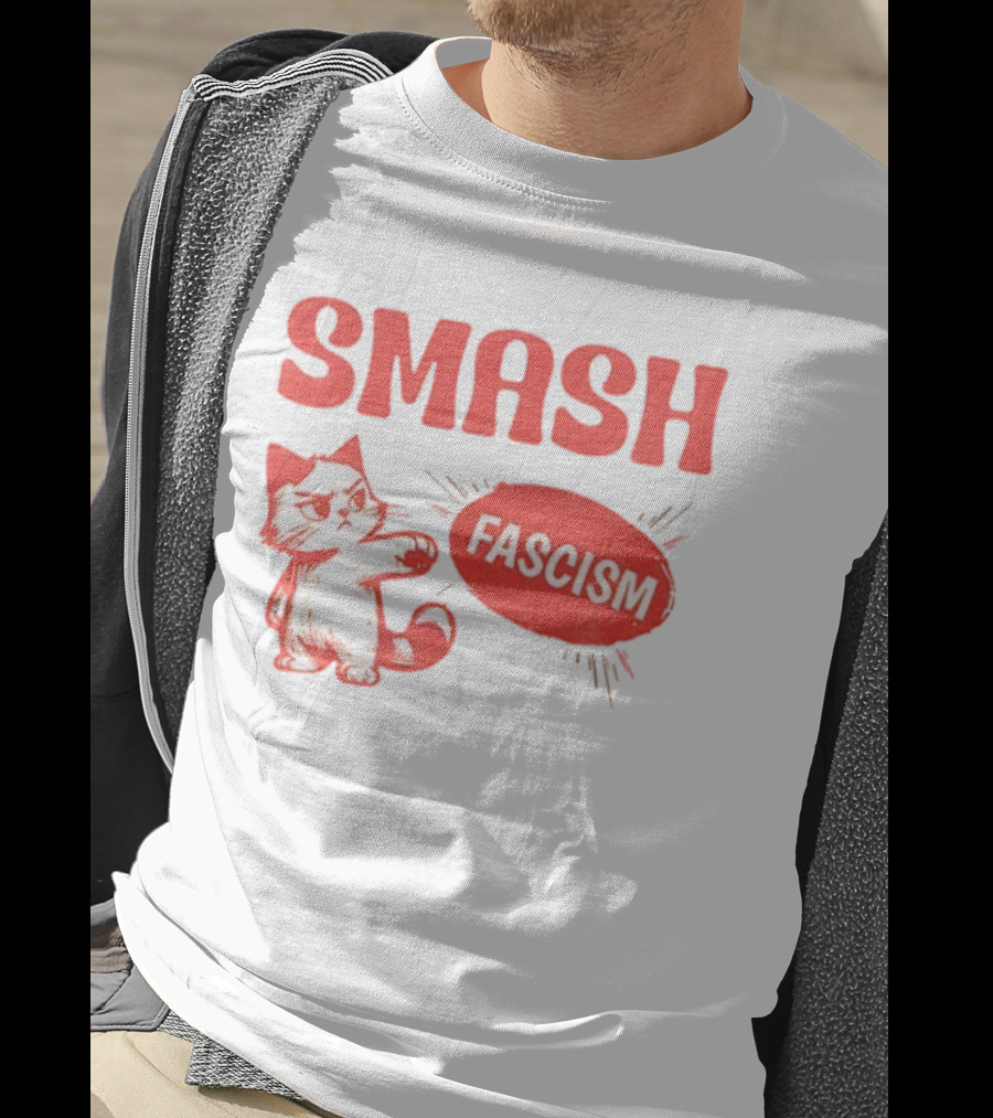 Smash Fascism Feminist Cat Paw Punch Activist Protest T-Shirt