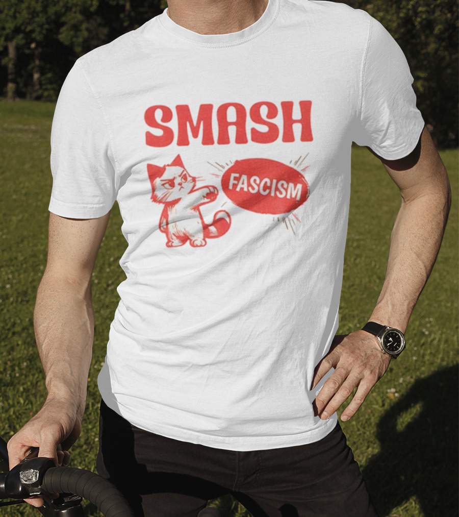 Smash Fascism Feminist Cat Paw Punch Activist Protest T-Shirt