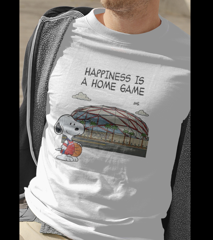 Snoopy Peanuts Happiness Is A Home Game Stadium Dome Basketball T-Shirt