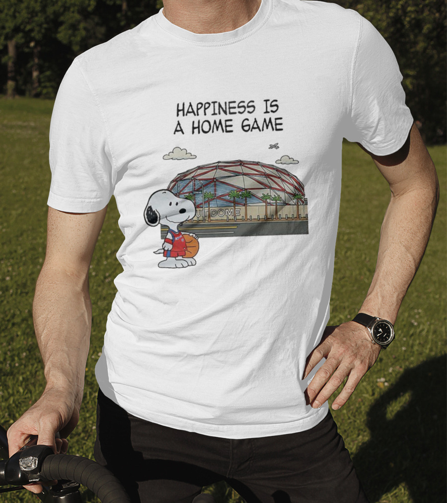 Snoopy Peanuts Happiness Is A Home Game Stadium Dome Basketball T-Shirt