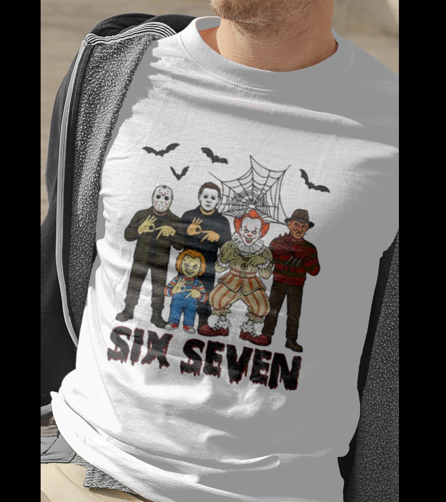 Six Seven Halloween Movie Villains Spooky Season T-Shirt