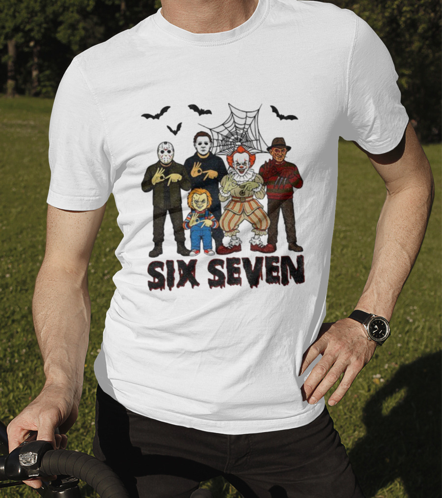 Six Seven Halloween Movie Villains Spooky Season T-Shirt