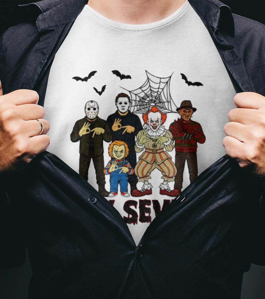 Six Seven Halloween Movie Villains Spooky Season T-Shirt