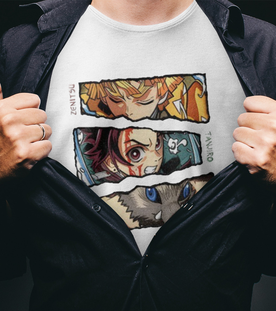 Demon Slayer Anime 2025 Tanjiro Zenitsu Inosuke Characters T-Shirt