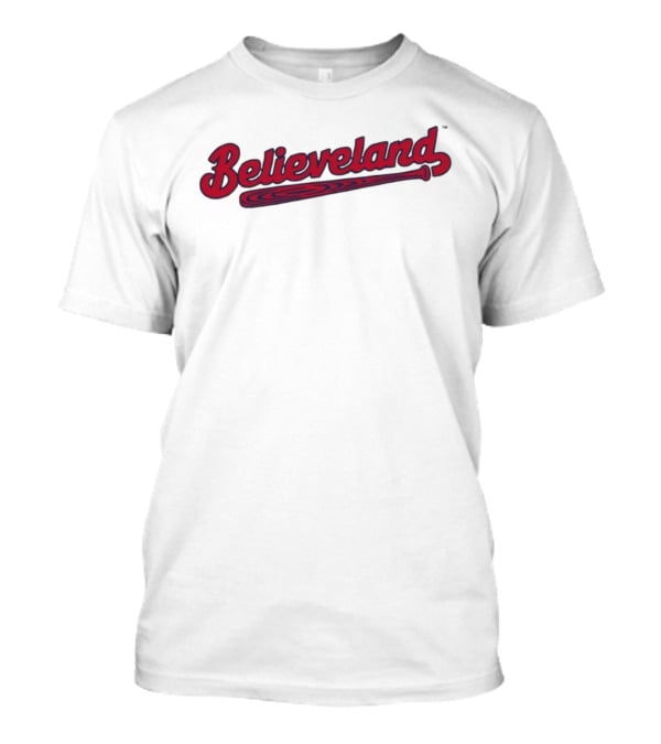 Believeland Baseball Bat Script Retro Theme T-Shirt