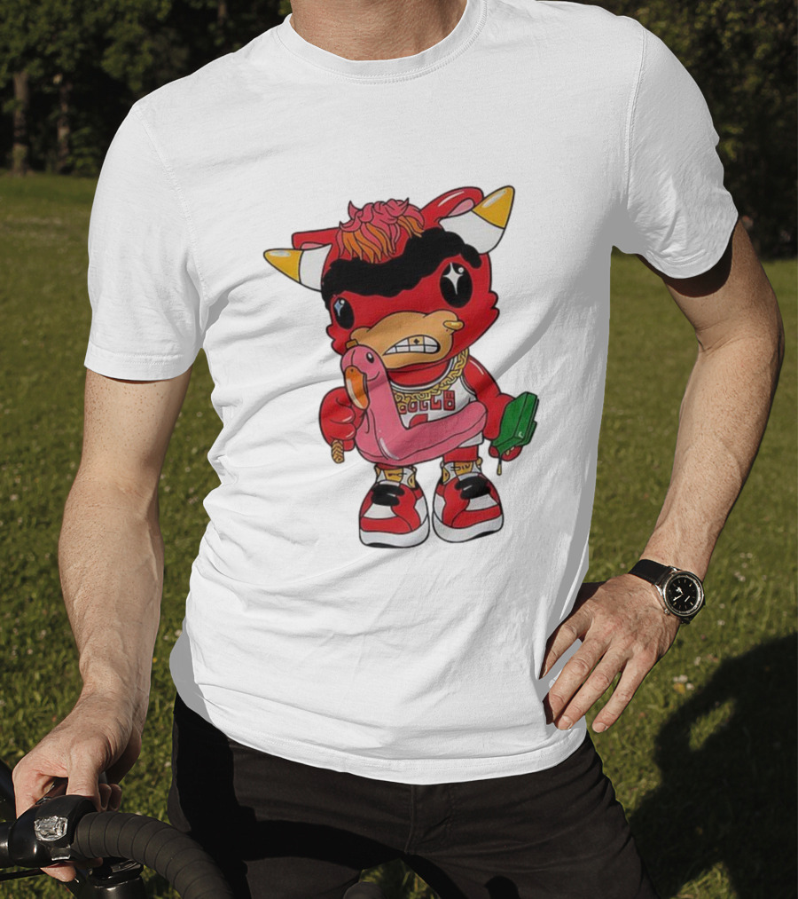 Benny The Bull Lil Benny 2025 Mascot Graphic Bulls Basketball Cartoon T-Shirt