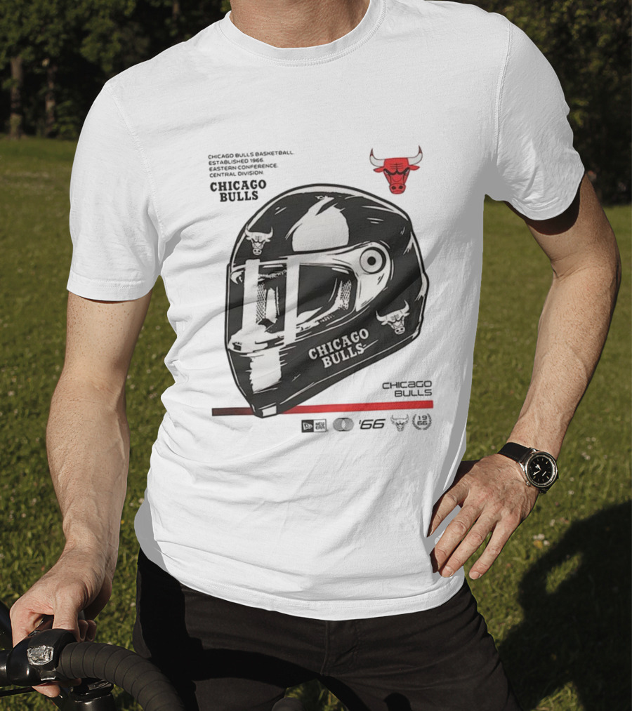 Chicago Bulls Basketball Est 1966 Eastern Conference Central Division Helmet T-Shirt