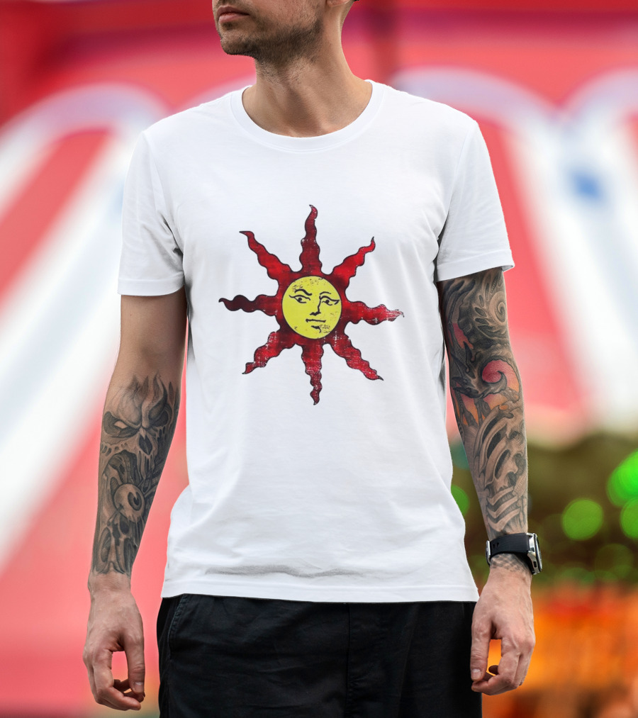 Dark Souls Warrior Of Sunlight Sun Symbol Icon Solaire Praise The Sun T-Shirt