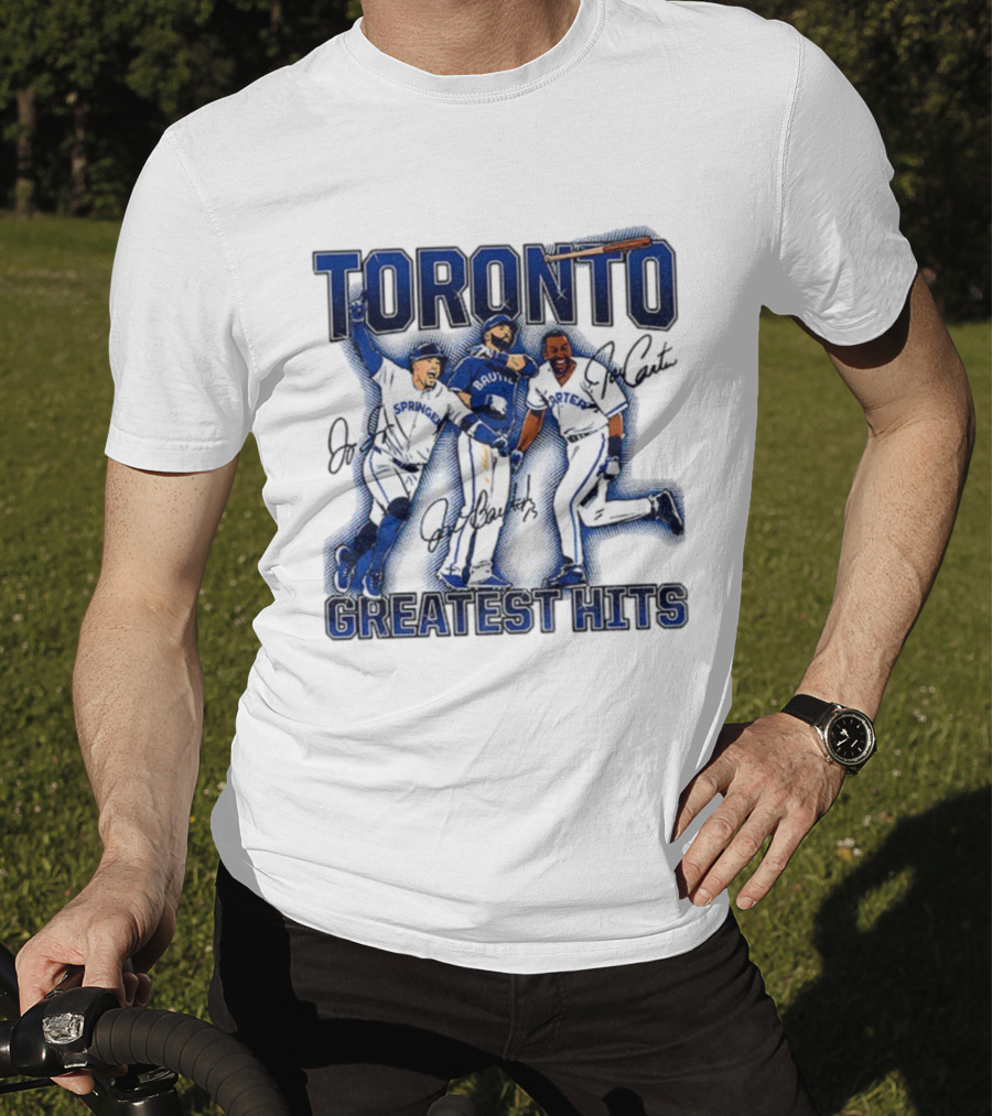 Toronto Blue Jays Joe Carter Jose Bautista George Springer Greatest Hits MLB Signatures T-Shirt