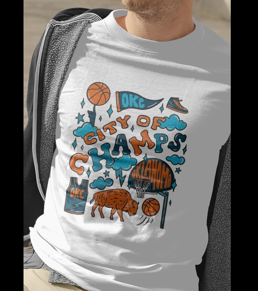 OKC Basketball City Of Champs Oklahoma Thunder Fan Gear T-Shirt