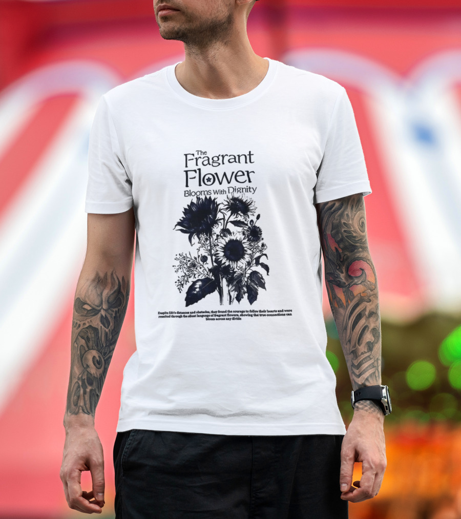 The Fragrant Flower Blooms With Dignity Sunflower Botanical Illustration T-Shirt