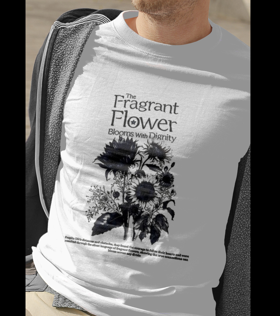 The Fragrant Flower Blooms With Dignity Sunflower Botanical Illustration T-Shirt