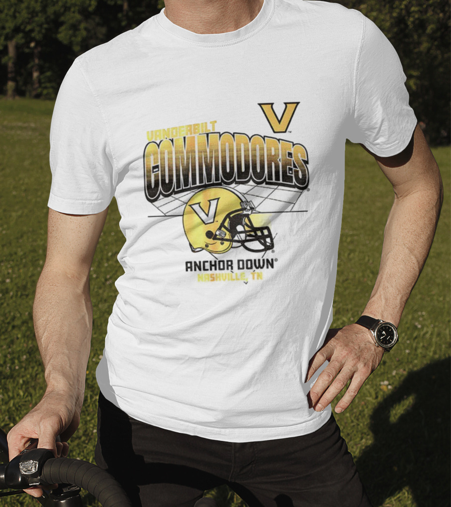 Vanderbilt Commodores Football Helmet Anchor Down Nashville TN T-Shirt