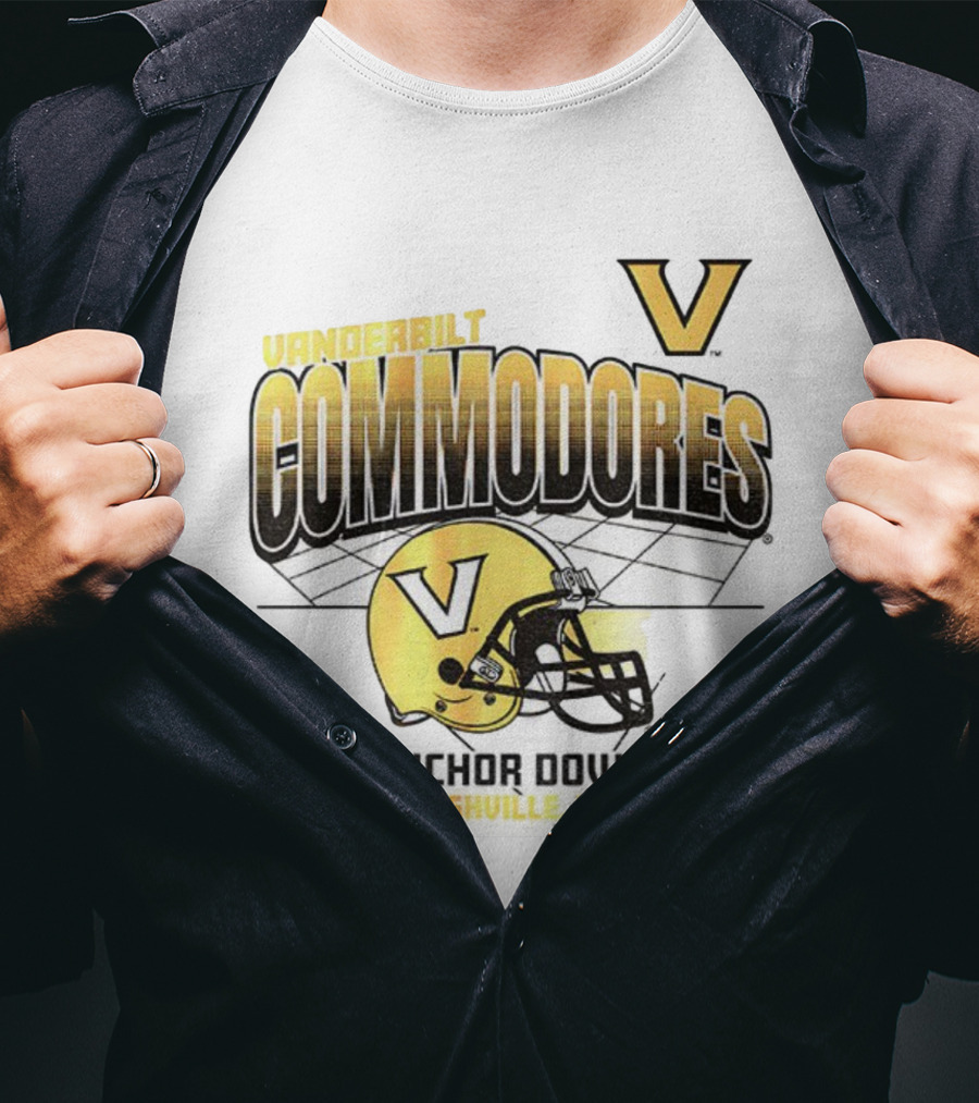 Vanderbilt Commodores Football Helmet Anchor Down Nashville TN T-Shirt