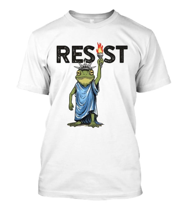Portland Frog Resist Protest Statue Of Liberty Torch T-Shirt