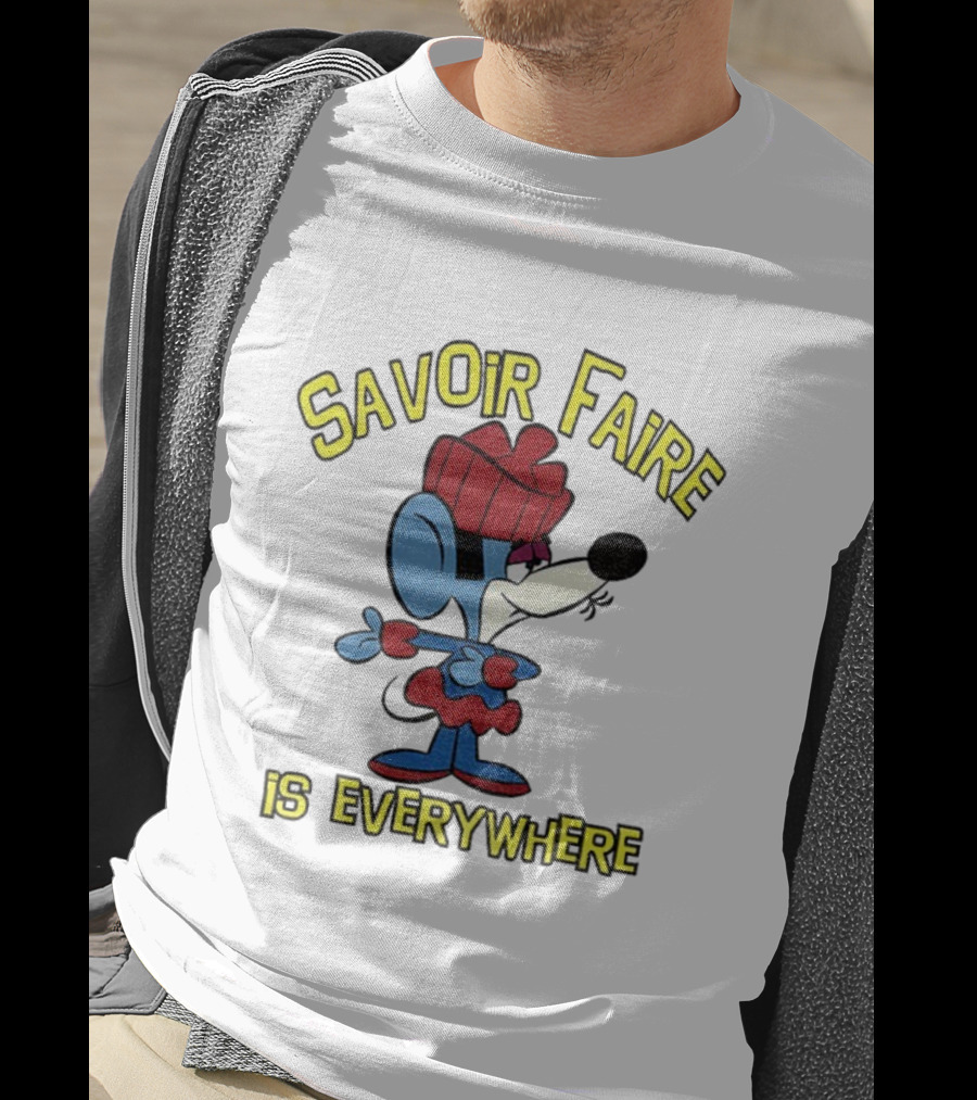 Savoir Faire Is Everywhere Cartoon Mouse In Red Outfit T-Shirt