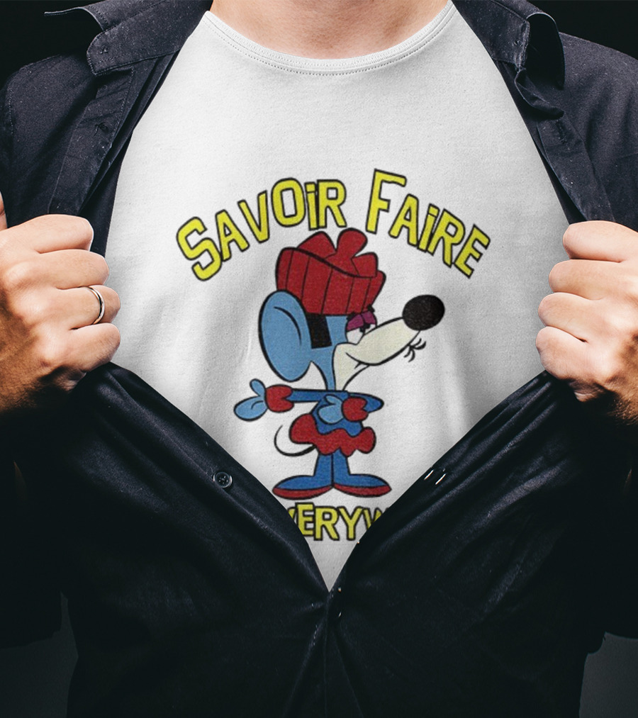 Savoir Faire Is Everywhere Cartoon Mouse In Red Outfit T-Shirt