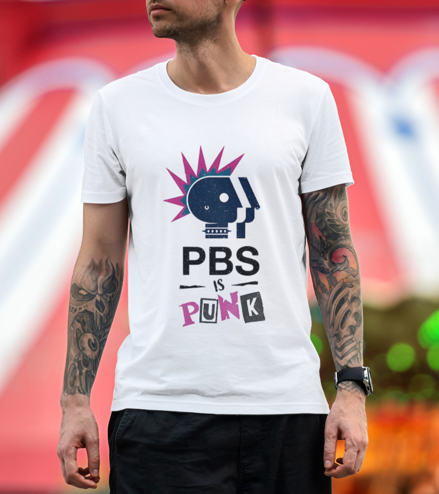 PBS Is Punk Public Broadcasting Defender Funny Parody T-Shirt