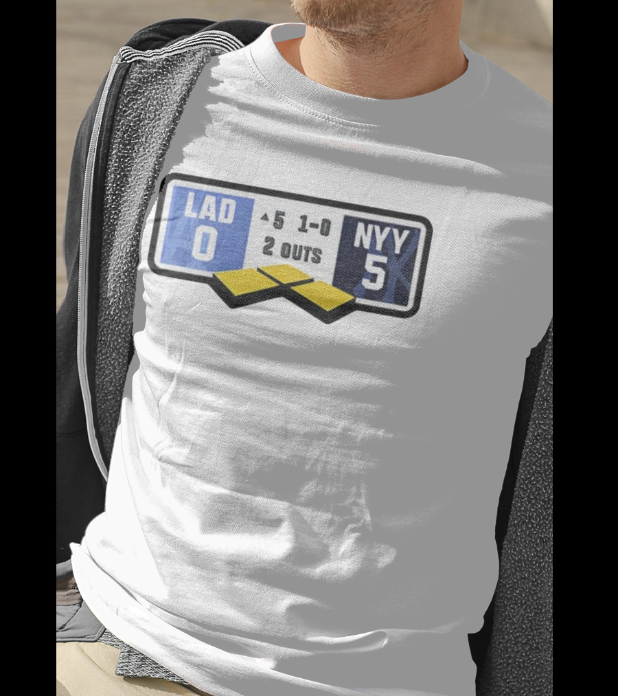 Los Angeles Dodgers Vs New York Yankees Scoreboard Christmas 2025 Baseball Player T-Shirt