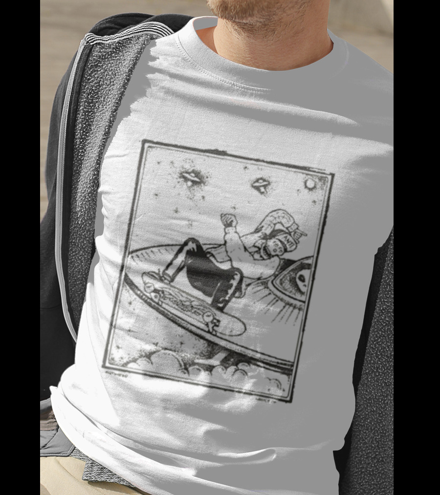 Antihero Peter Hewitt Lance Mountain Skateboarding UFO Adventure In Space T-Shirt