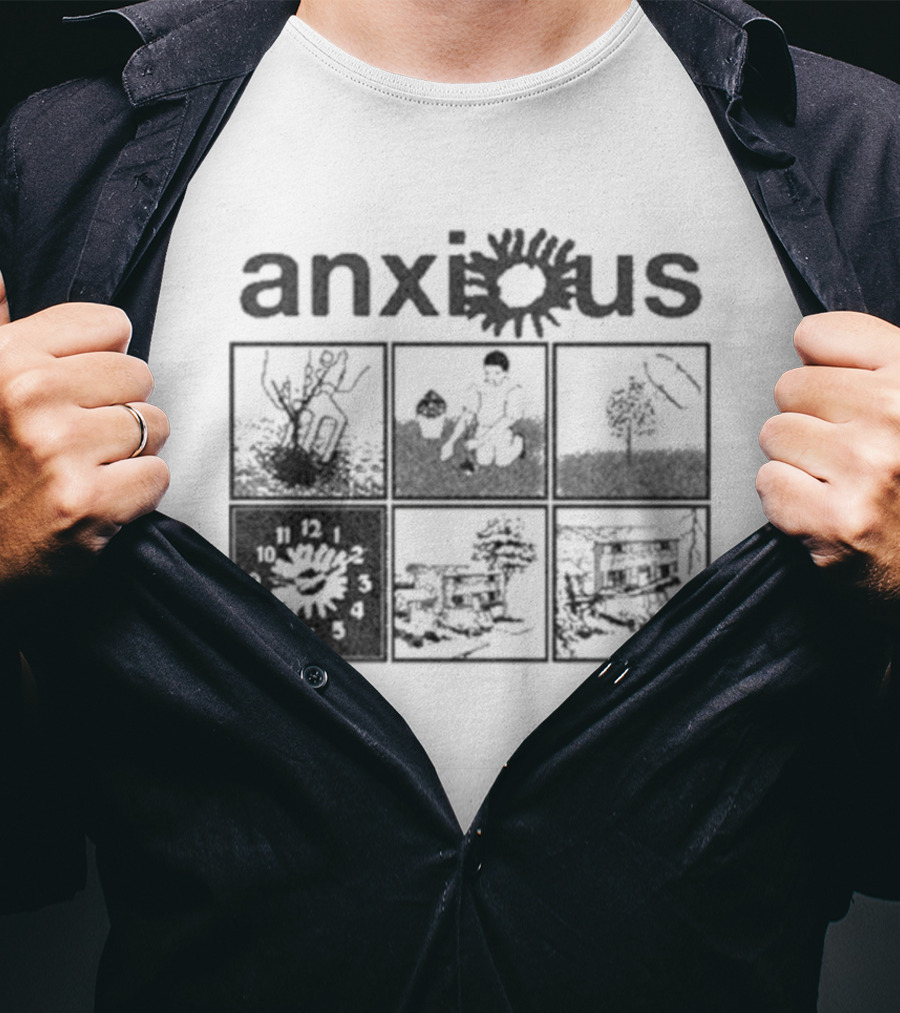 Anxious Van Comic Anxiety Panel Flower Sun Panels T-Shirt