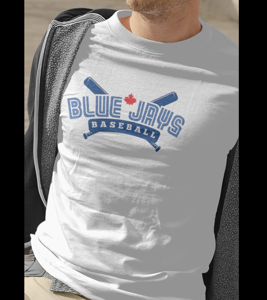 Blue Jays Baseball MLB Maple Leaf Two Bats T-Shirt