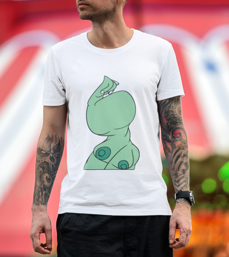 Bicep Flexing Cartoon Figure With Green Color Theme Pasadena T-Shirt