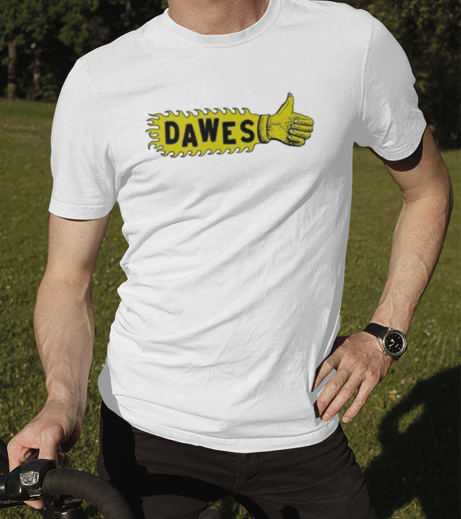 Dawes Thumbs Up Yellow Hand Icon Flame Effect T-Shirt