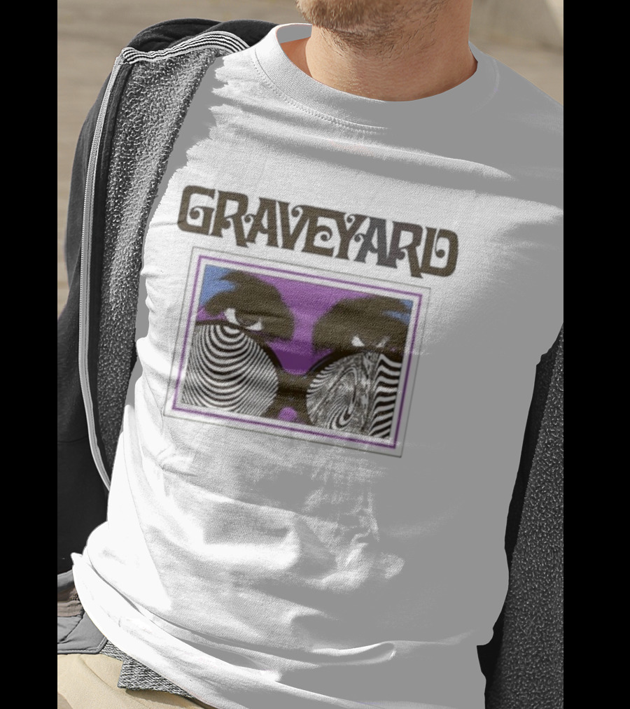 Graveyard Branca Optical Illusion Eyes T-Shirt