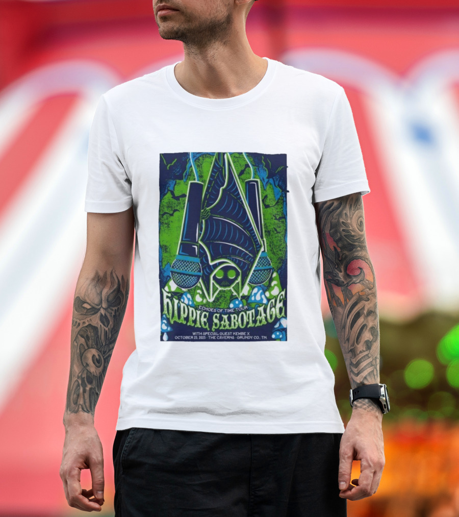 Hippie Sabotage Echoes Of Time Tour With Kembe X October 25 2025 The Caverns Grundy County TN T-Shirt
