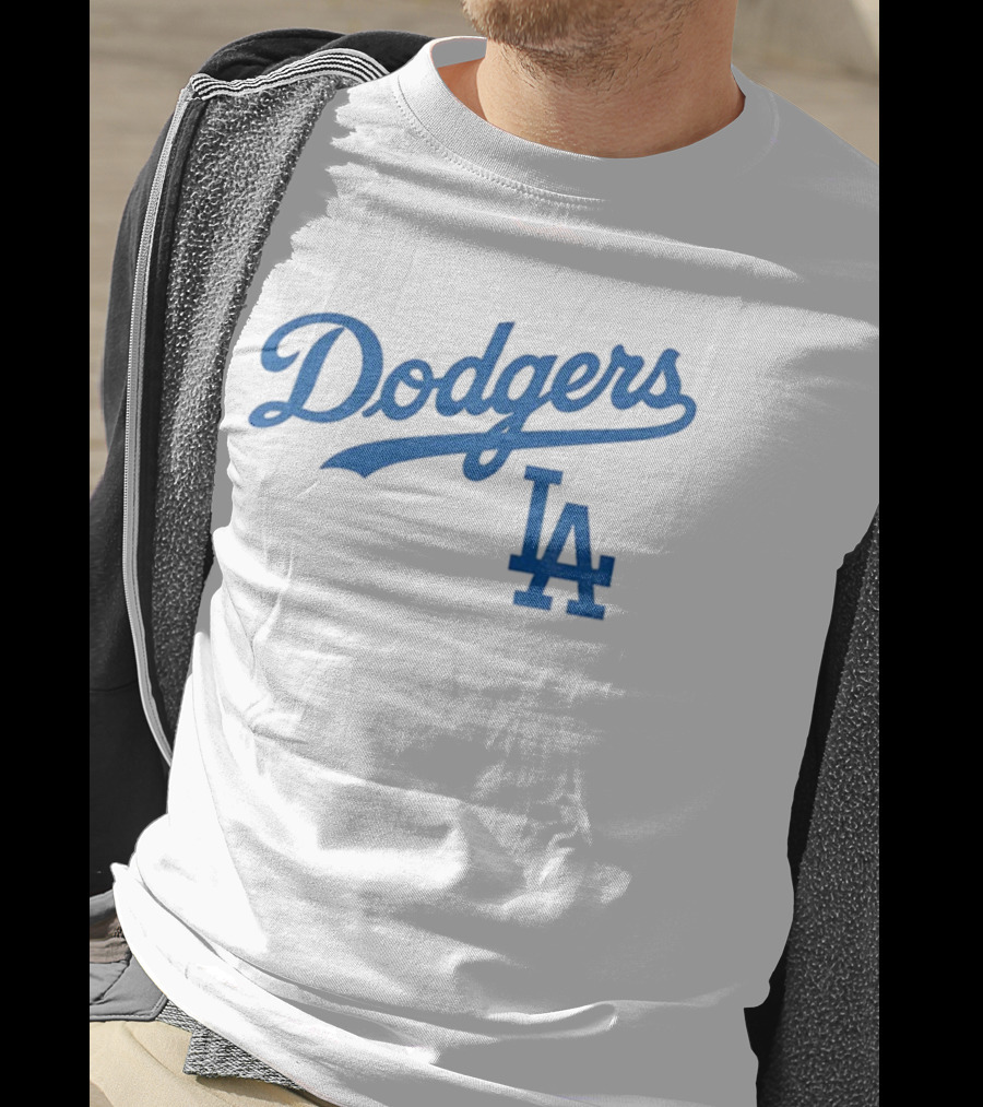 Dodgers LA Vintage Blue Script Team Emblem T-Shirt