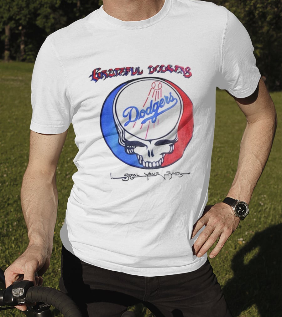 Grateful Dodgers Dodgers Skull Steal Your Base T-Shirt