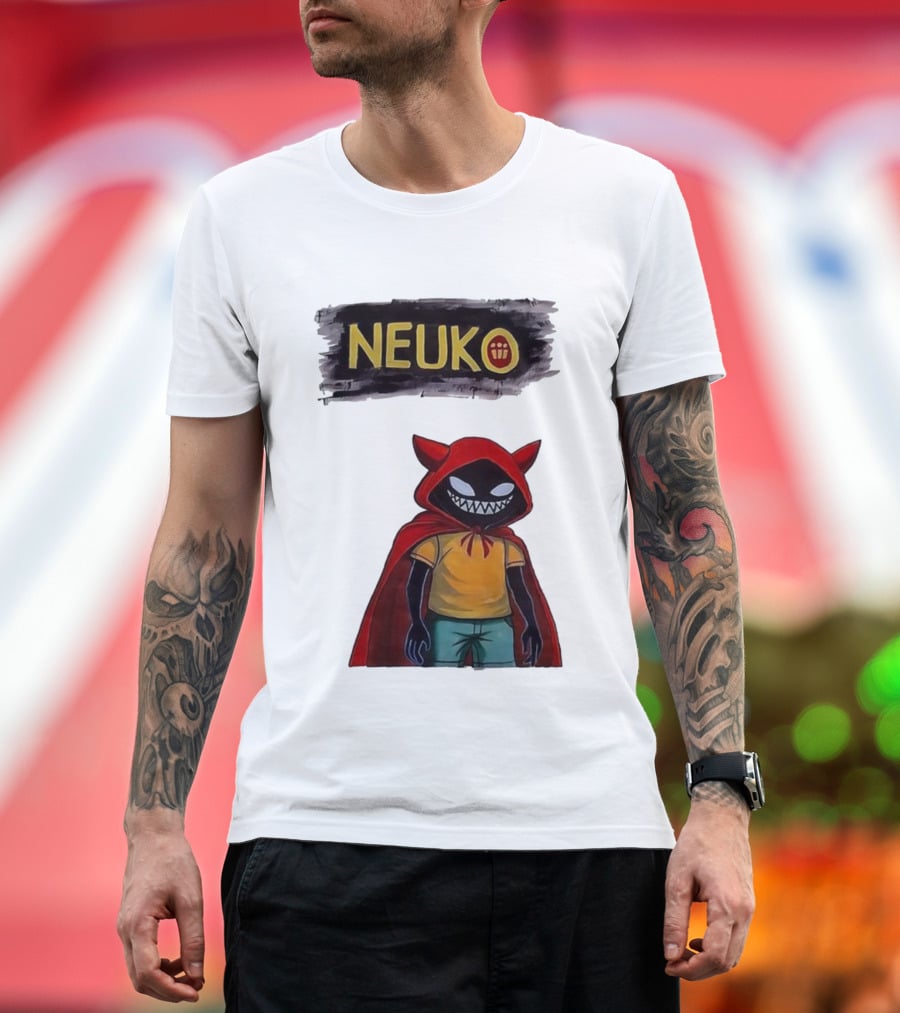 Neuko Evilhood Red Cloak Character With Mischievous Grin T-Shirt