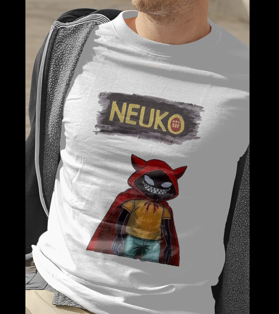 Neuko Evilhood Red Cloak Character With Mischievous Grin T-Shirt