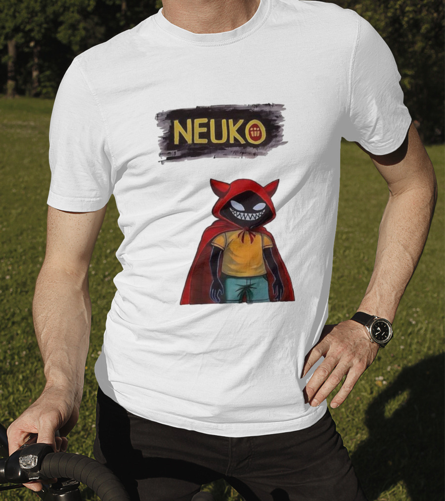Neuko Evilhood Red Cloak Character With Mischievous Grin T-Shirt