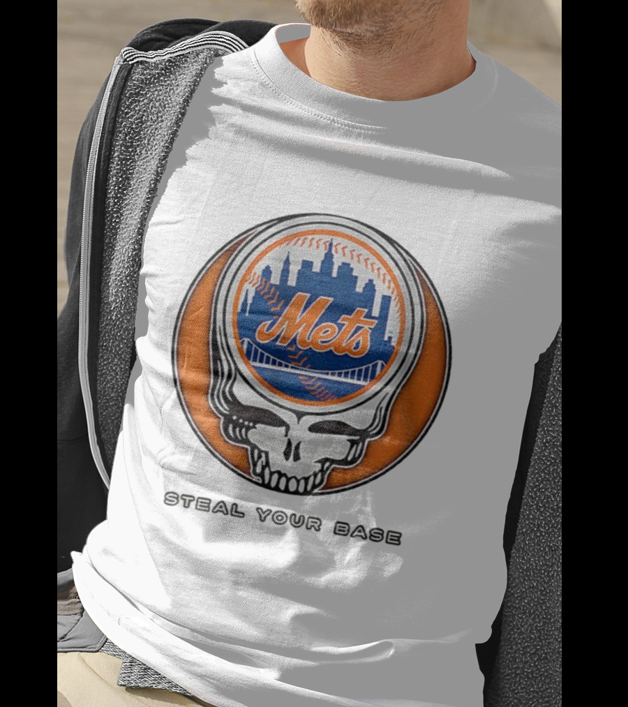 New York Mets Grateful Dead Steal Your Base MLB Skull T-Shirt