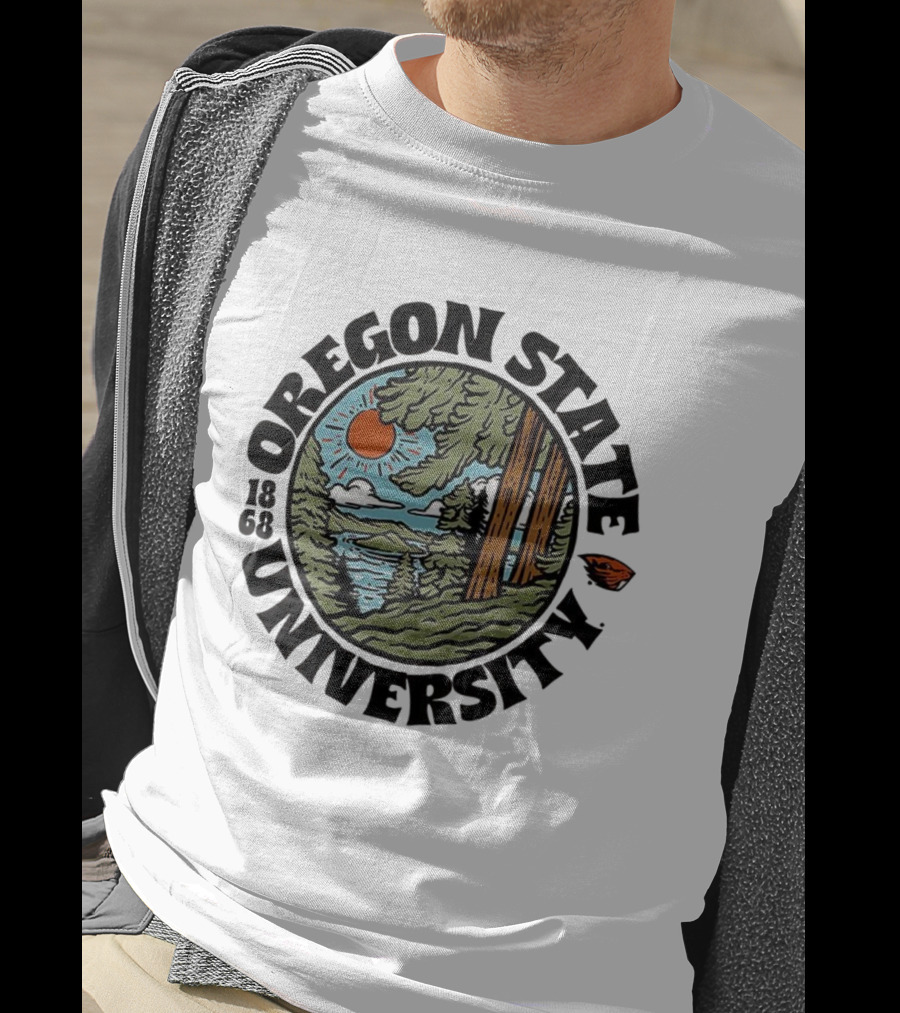 Oregon State University Beavers Football Est 1868 Scenic Landscape T-Shirt