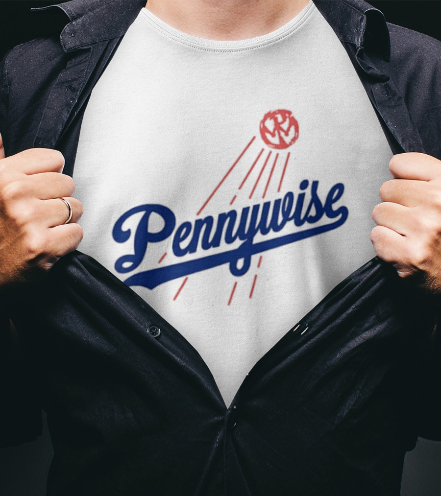 Pennywise Los Angeles Dodgers Collaboration Baseball Balloon T-Shirt