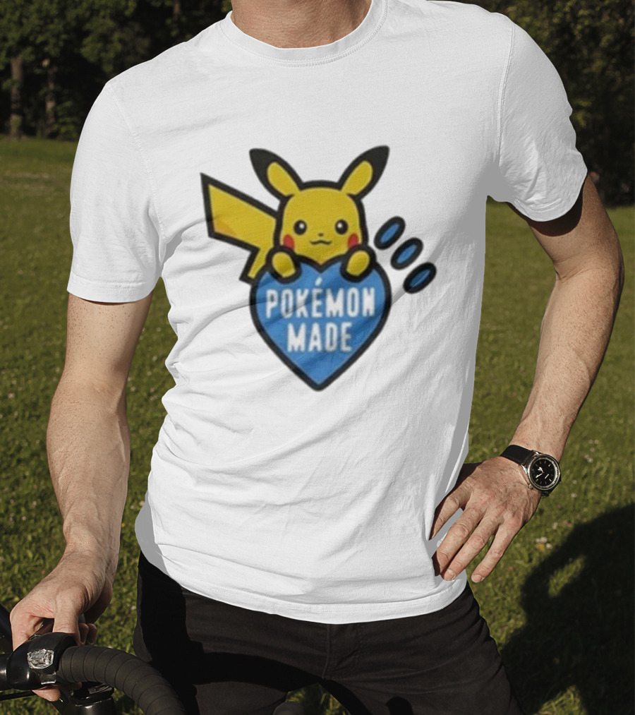 Pikachu Pokemon Made Heart Design T-Shirt
